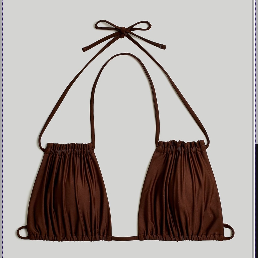 Madewell Second Wave Ruched String Bikini Top Siz… - image 2